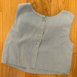 Blue Brandy Melville cropped button up